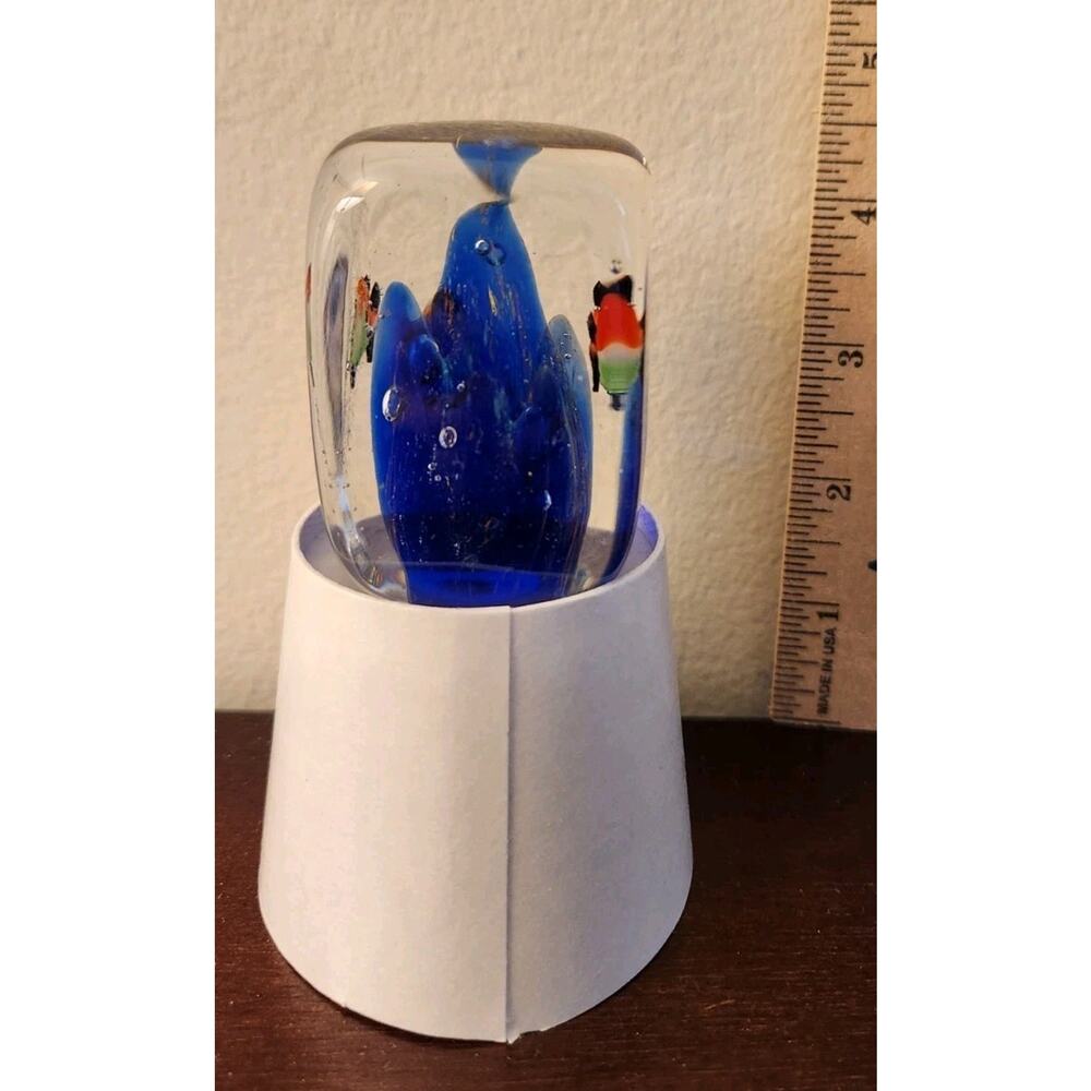 Beautiful Vintage Multi-colored Square Paper Weight
